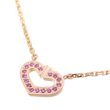 CARTIER C Heart Pendant Women's Necklace 750 Pink Gold