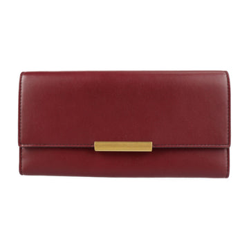 BOTTEGA VENETA tri-fold wallet 578751 calf leather Bordeaux gold hardware long continental