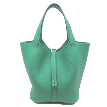 Hermes Picotin Lock MM U Engraved Women's Handbag Taurillon Clemence Veil Jade