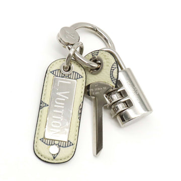 LOUIS VUITTON Monogram Lock Bag Charm Keychain Key Ring Padlock PVC Metal Bronze Silver MP2035
