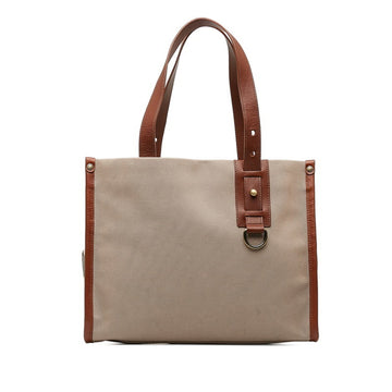 BURBERRY Nova Check Handbag Tote Bag Beige Brown Canvas Leather Women's
