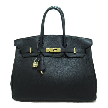 HERMES Birkin 35 Black handbag Black Noir Black Togo leather leather