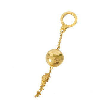 LOUIS VUITTON Bag charm key holder ring chain AUTH Porto cle glitter mirror  ball