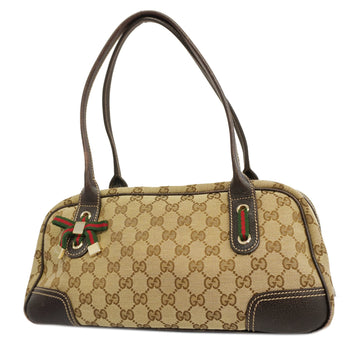 Gucci Sherry Line 161720 Women's GG Canvas Handbag,Tote Bag Beige,Brown