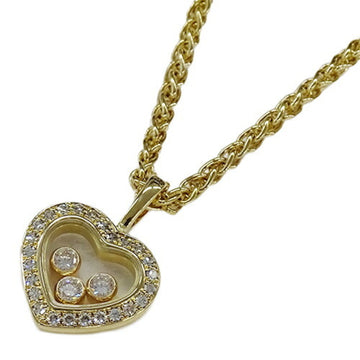 CHOPARD Necklace Women's Brand Heart 750YG 3P Happy Diamond Yellow Gold 79/4502 Jewelry Polished