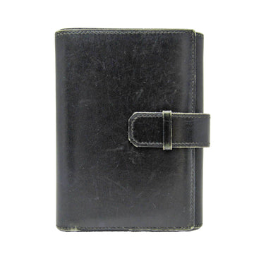 HERMES Julla Women,Men Leather Wallet [tri-fold] Black
