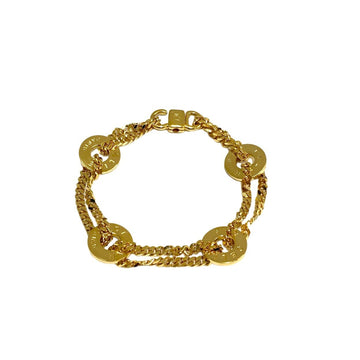 CELINE Vintage Circle Logo Motif Chain Bracelet Bangle Accessories Gold