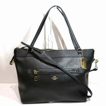 COACH F54687 2way leather black bag tote ladies