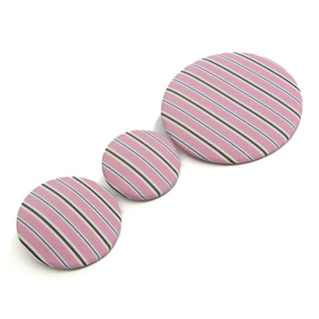 BALENCIAGA 3 Types Set Cotton Striped Pattern Canvas,Metal Ball Stud Earrings Multi-color,Pink,Silver