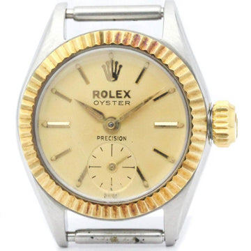 ROLEXVintage  Precision 18K Gold Stainless Steel Watch 6525 Head Only BF561316