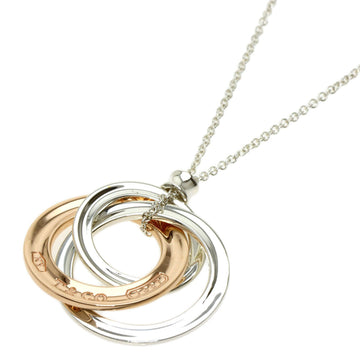 TIFFANY 1837 Interlocking Circle Necklace Silver/Rubed Metal Ladies
