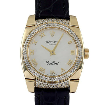 ROLEX Cellini 6311/8 White Roman Dial Watch Women's