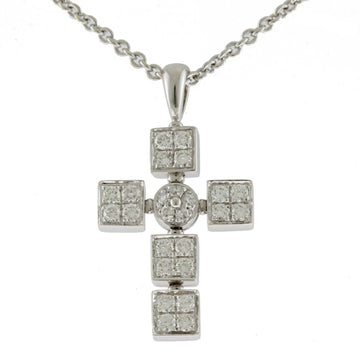 BVLGARIBulgari Lucia Latin Cross Diamond Necklace 18K K18 White Gold Women's