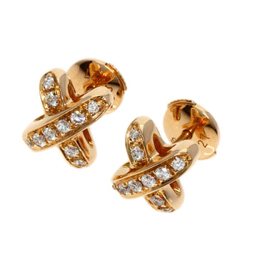 CHAUMET Lien Diamond Earrings K18 Pink Gold Women's