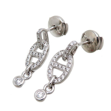 HERMES 0.39ct Diamond Chaine d'Ancre Drop Women's Earrings 750 White Gold