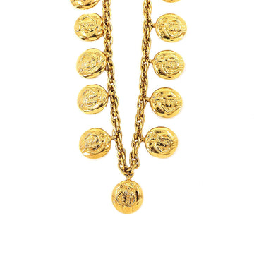 Chanel mademoiselle Coco logo necklace gold vintage accessories