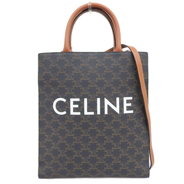 CELINE Triomphe Small Vertical Cover Tote Bag Shoulder Brown 191542