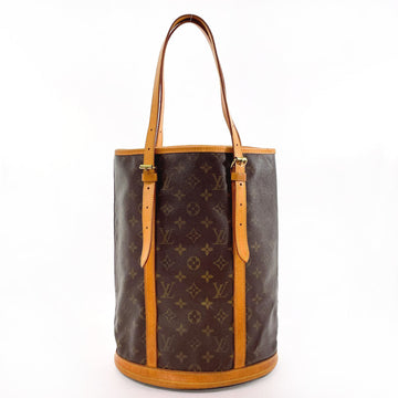 LOUIS VUITTON Bucket GM M42236 Tote Bag Monogram Canvas Tanned Leather Brown Ladies