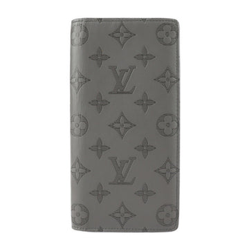 Louis Vuitton Portefeuille Brother Bifold Wallet M81335 Monogram Shadow Calf Leather Gray Long