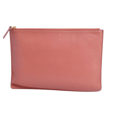 CELINE Bag Clutch Phoebe Period Pouch Calf Leather Women's Pink