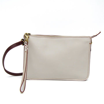 COACH 21594 Women's Leather Pouch,Shoulder Bag Bordeaux,White