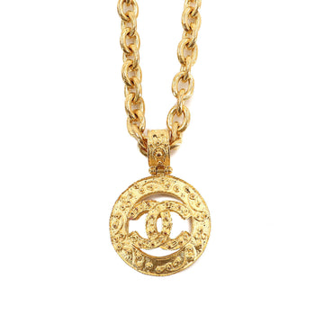 Chanel round type here mark long necklace gold 94A vintage accessories Vintage Necklace