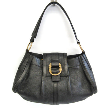 BVLGARI Women's Leather Shoulder Bag Black