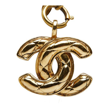 CHANEL matelasse coco mark necklace gold plated ladies