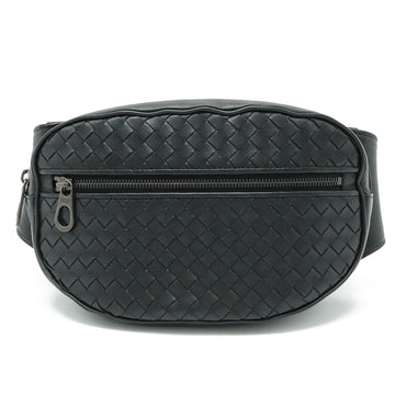 BOTTEGA VENETA Intrecciato Body Bag Waist Pouch Leather Black 520452