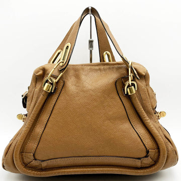 CHLOE  03 11 50 Parati Handbag Leather Brown Camel Ladies