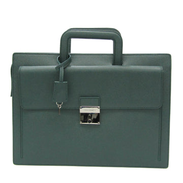 DOLCE & GABBANA Men's Leather Briefcase Dark Green