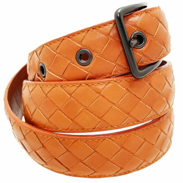 BOTTEGA VENETA Belt Intrecciato Men's Leather Orange Size 90cm