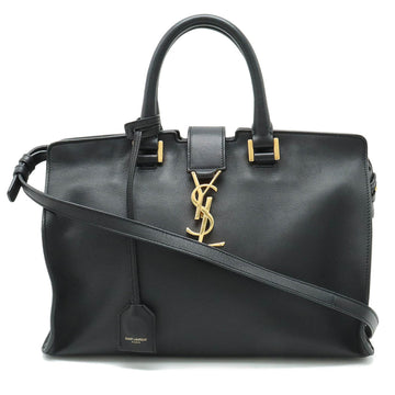 YVES SAINT LAURENT SAINT LAURENT PARIS Saint Laurent YSL Yves Cabas Small Handbag Shoulder Leather Black 394461
