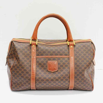 CELINE Bag Macadam PVC Leather Boston Brown Handbag