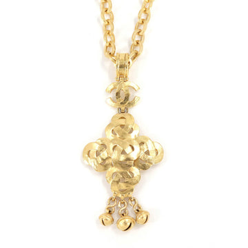 Chanel here mark necklace gold 95P bell motif vintage accessories
