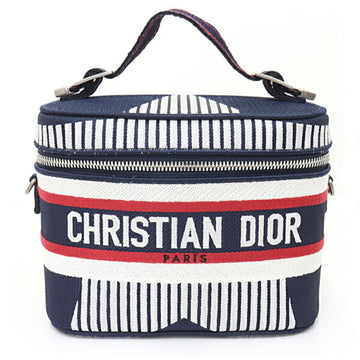 CHRISTIAN DIOR DIORTRAVEL Small vanity case shoulder bag handbag navy white red