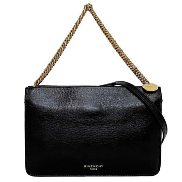 Givenchy 2way bag CROSS3 black gold leather GIVENCHY handbag chain shoulder class three charm women's