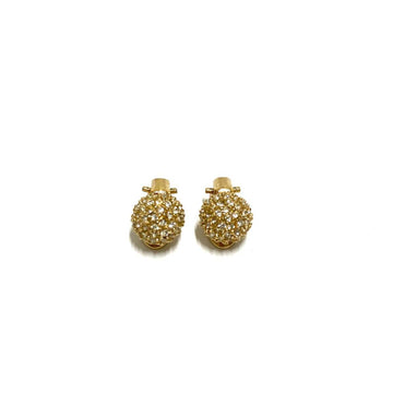CHRISTIAN DIOR Vintage Ball Rhinestone Accessory Earrings Gold