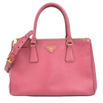 PRADA handbag shoulder bag leather pink gold ladies