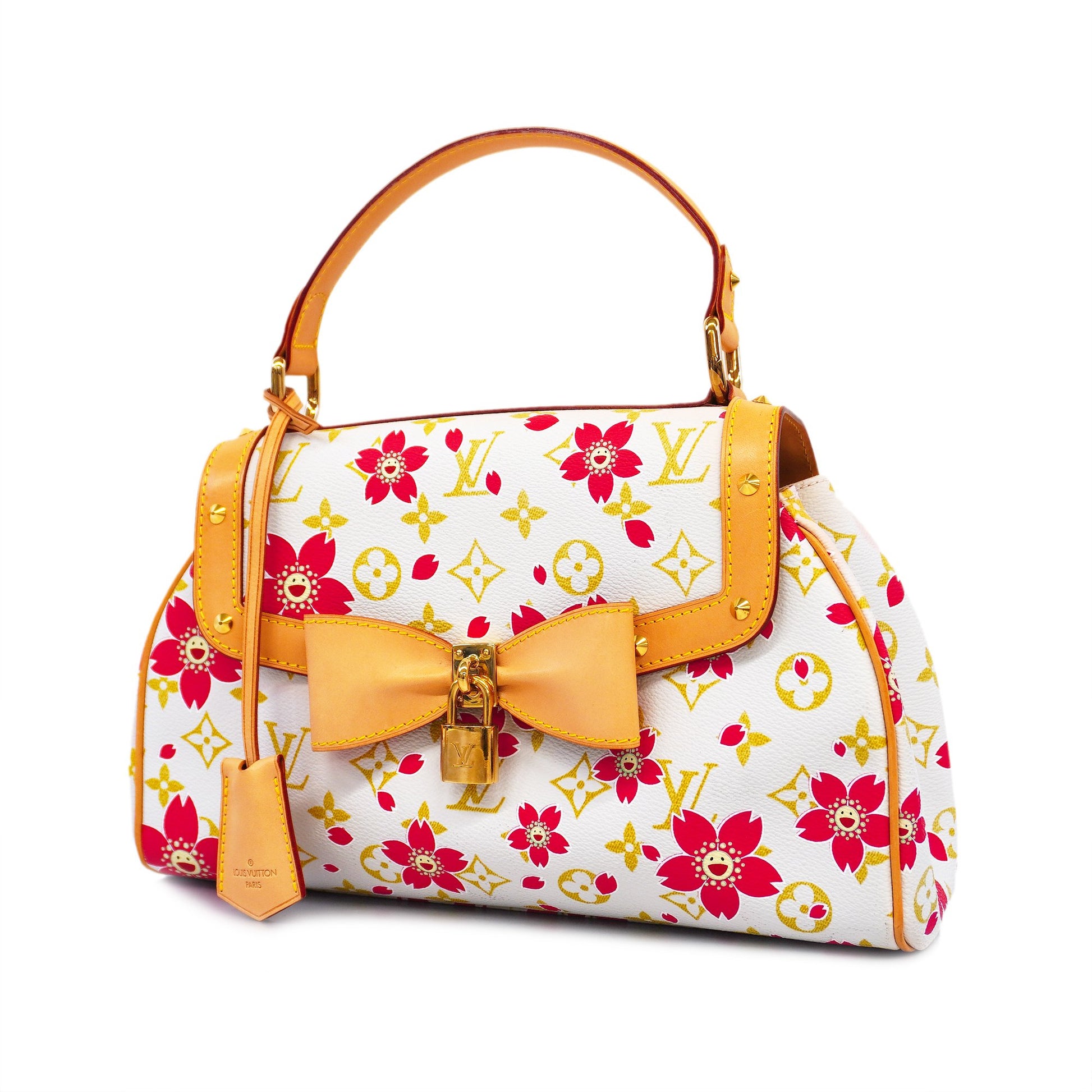 LOUIS VUITTON[3ba1045] Auth Handbag Monogram Cherry Blossom Sack Retro