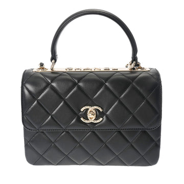 CHANEL Trendy CC Chain Shoulder Black Champagne A92236 Women's Lambskin Handbag