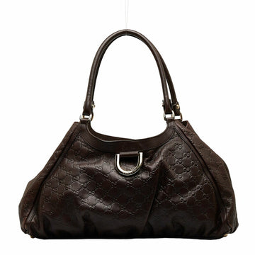 GUCCIsima Abbey Handbag Shoulder Bag 189835 Brown Leather Women's