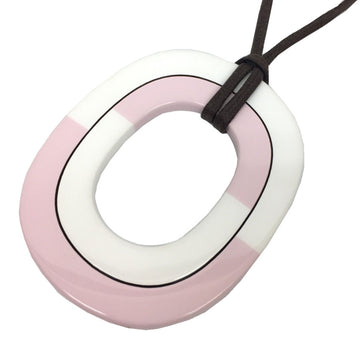Hermes Isthme color block pendant buffalo horn necklace lacquer choker x pink