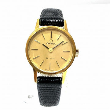 OMEGA Deville Manual Winding Gold Dial Watch Ladies