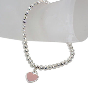 TIFFANY SV925 return to heart pink enamel bracelet