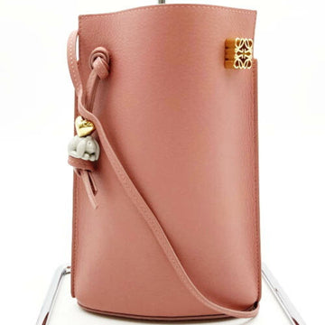 LOEWE Dice Pocket Shoulder Bag Pochette Pink Leather Ladies Fashion ITIGADIGMYG8