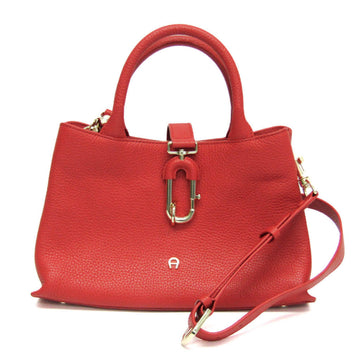 Aigner Women's Leather Handbag,Shoulder Bag Red Color