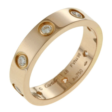 CARTIER Love Full Diamond Ring No. 8 18K K18 Pink Gold Women's