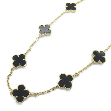 VAN CLEEF & ARPELS Vintage Alhambra 20P Motif Onyx Necklace Necklace Black K18 [Yellow Gold] Onyx Black