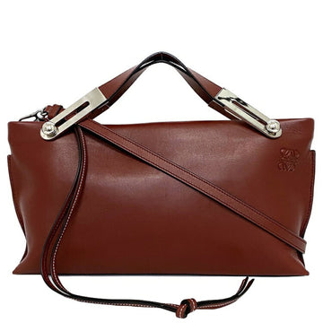 Loewe 2way Bag Missy Bordeaux Silver Brick Red Anagram 327.81.R95 Leather LOEWE Handbag Clutch Shoulder Ladies